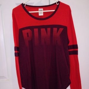 Pink Victoria's Secret Women's Long Sleeve Logo Shirt NWOT
